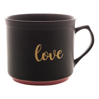 Caneca Wolff Love de Cerômica Preto Matt Rosa 660ml