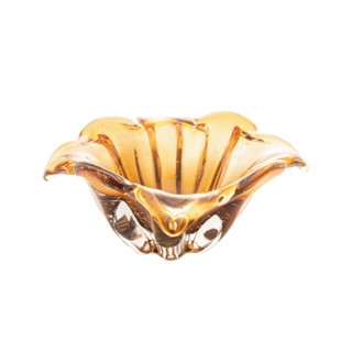 Centro de Mesa Wolff Italy de Vidro Âmbar e Marrom 11,5cm