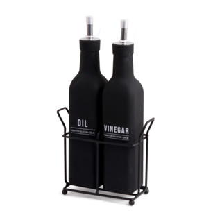 Galheteiro Manhattan 2 Peças Óleo e Vinagre 300ml Com Suporte em Oferta na Shopee