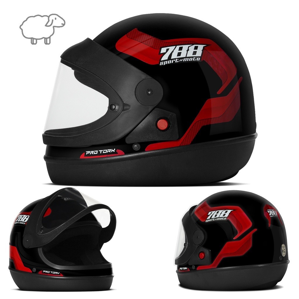 CAPACETE SPORT MOTO 788 Fechado Automatico Barato Pro Tork Masculino Feminino Moto Vermelho