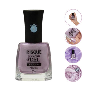 Esmalte Metalizado Seda Lilas Diamond Gel Risque 9,5Ml