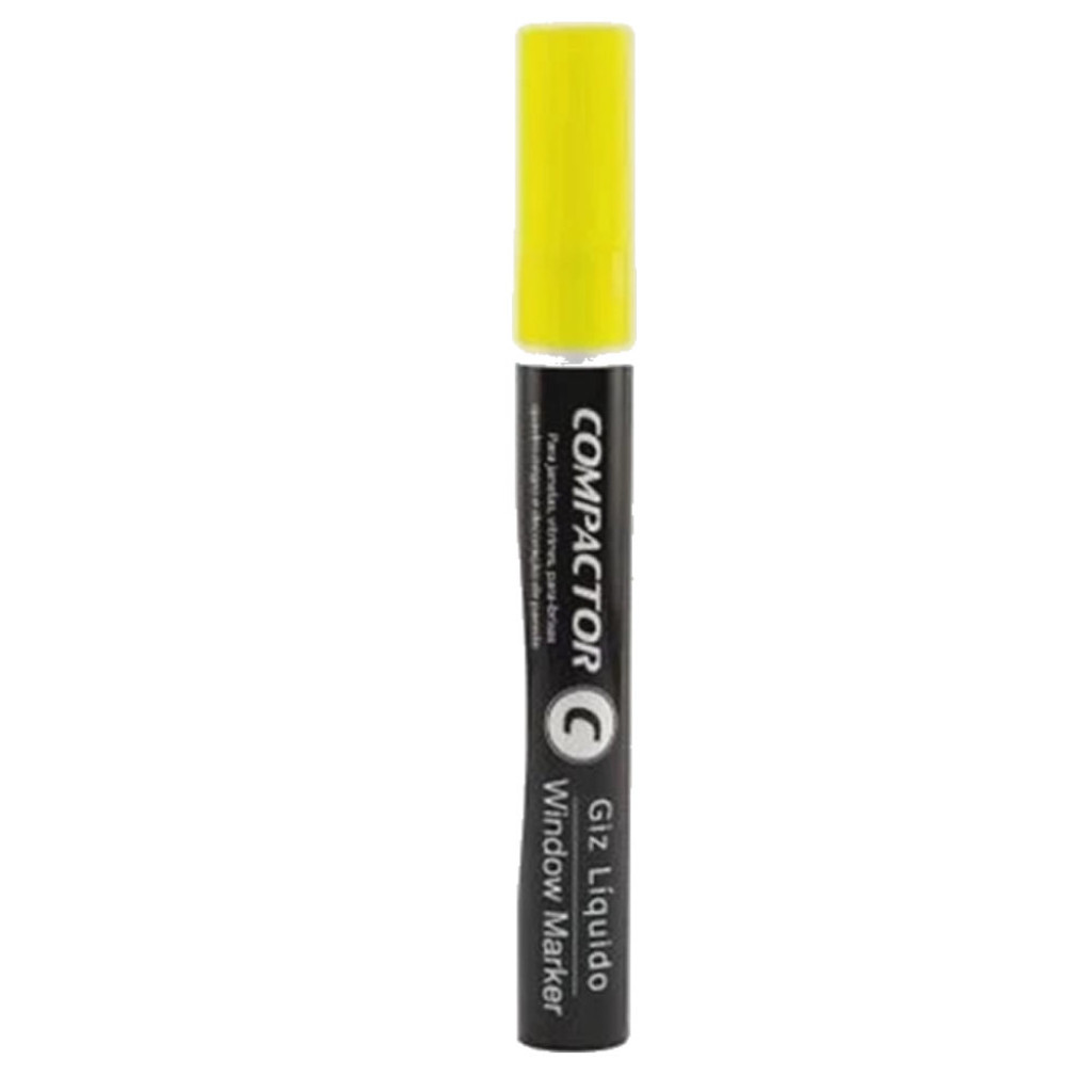 MARCADOR WINDOW GIZ LIQUIDO(MEDIO) AMARELO COMPACTOR 2754006 - UNITÁRIO