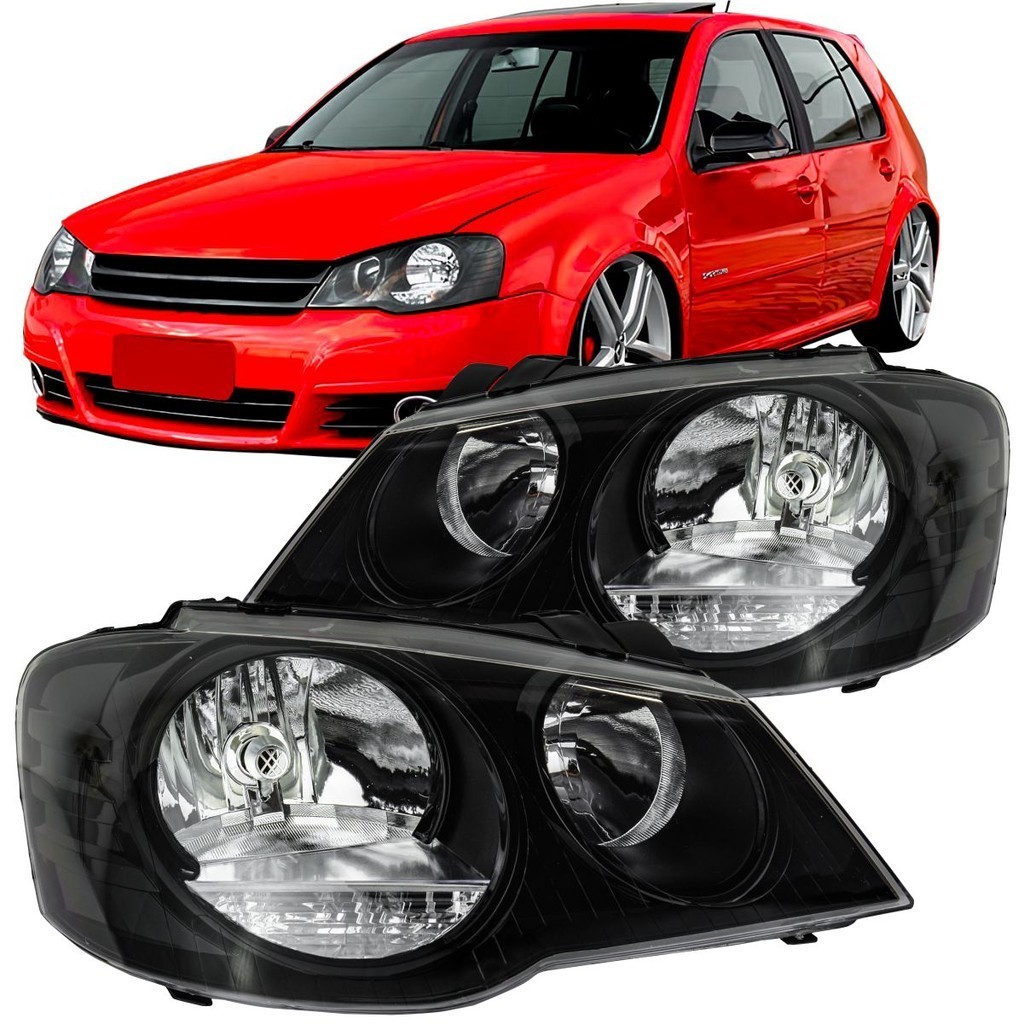 Par Farol Golf Foco Duplo Mascara Negra preto 2007 08 09 10 11 12 2013 NOVO