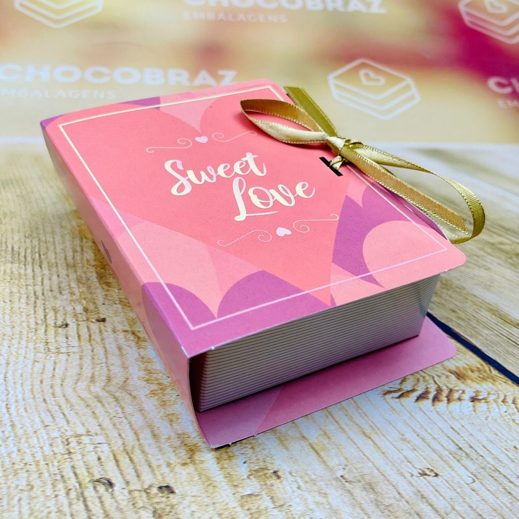 10 CAIXA LIVRO (04 DOCES) SWEET LOVE 4x9,5x8 cm 4898 (Mães e Namorados 2025) em Oferta na Shopee