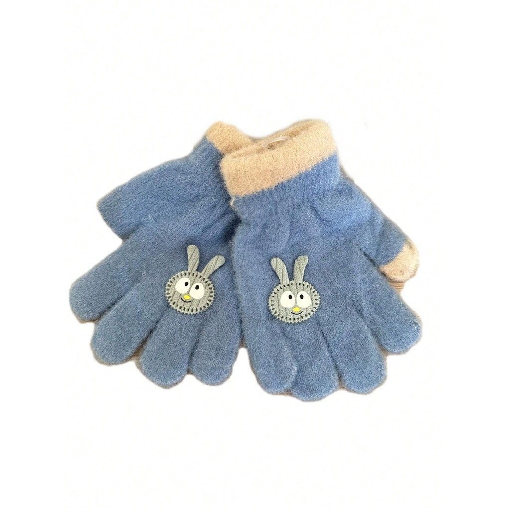 LUVAS INFANTIL INVERNO DESENHO COELHO Térmica de Lã Infantil Tricô unissex