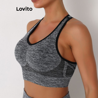 Lovito Sutiã Esportivo Esportivo Liso Sem Costas Para Mulheres LNL43041