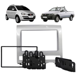 Moldura De Painel 2 Din Multimidia Dvd Mp5 Idea Strada Siena Palio