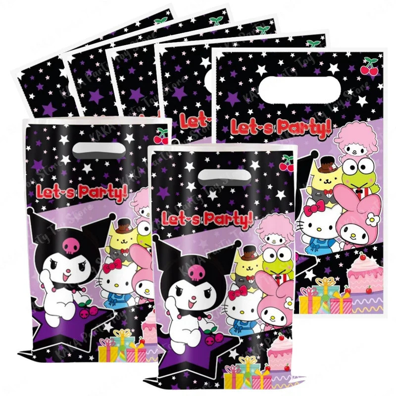 10/20/30 Pçs Kuromi Festa Sacos De Presente Kawaii Anime Doces Tratar Saco Saque Crianças Chá De Bebê Meninas Decoração em Oferta na Shopee