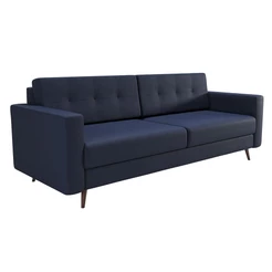 Sofá 3 Lugares Living Pé Palito Linho Cotton Azul Marinho 180 cm