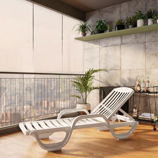 Espreguiçadeira Canoa com Rodas Branca em Oferta na Shopee