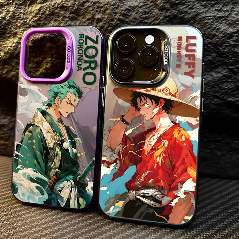 Para OPPO Reno15 F Reno14 Reno 15 14 Pro A6X A6 4G 5G Dos Desenhos Animados Anime Uma Peça Luffy Zoro Luxo Embalagem Cas