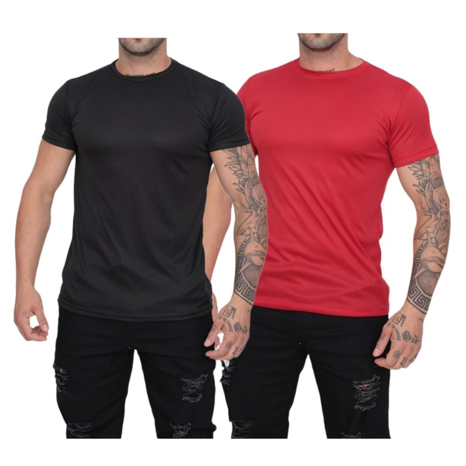 Kit 2 Camiseta Masculina Dry Fit Proteção Solar UV50 Térmica Anti Suor Academia Treino