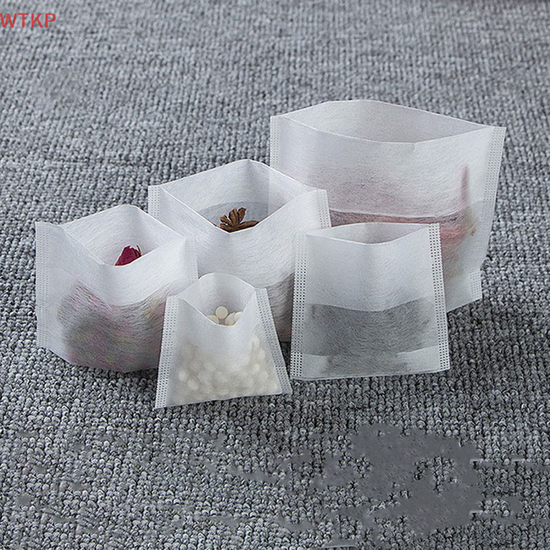 (WTKP) 100Pcs Filtro De Teabag Vazio Não-Tecido Descartável Ervas De Chá Infusor