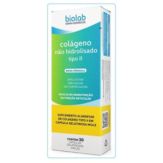Colageno Não Hidrolisado Tipo 2 C/30 Caps Gelatin - Biolab