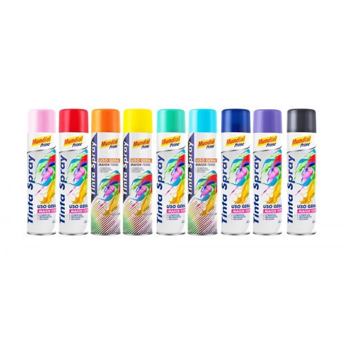 TINTA SPRAY USO GERALE-METÁLICO-LUMIOSO 400ML MUNDIAL PRIME-VERNIZ USO GERAL