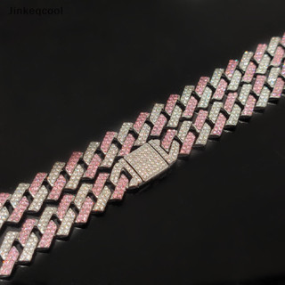 Jqbr Cuban Link Chain Colar Cubano Prata/Ouro Bling Diamante Hip Hop Jóias Para Mulheres QDD