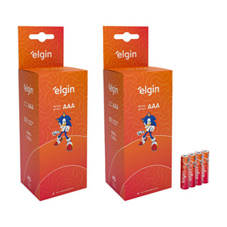 Kit 2 Tubos Pilha R03P Zinco Carvão Aaa Caixa com 40 unidades Elgin