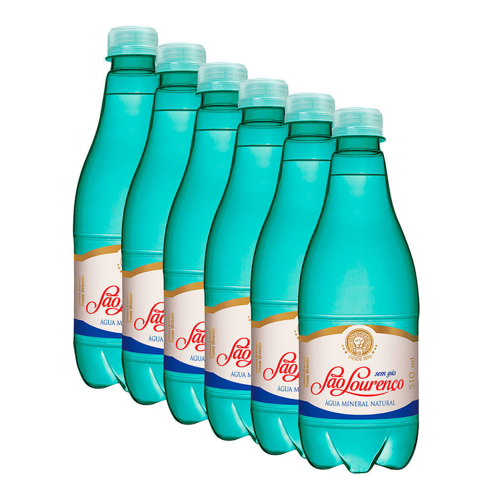 AGUA MINERAL SÃO LOURENÇO SEM GÁS 510ML - PACK COM 6 UNID