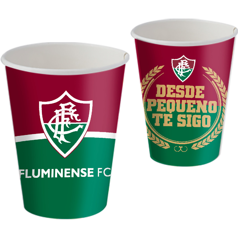 Copo Papel Tema 200ml Fluminense Tricolor Futebol - 08 unid