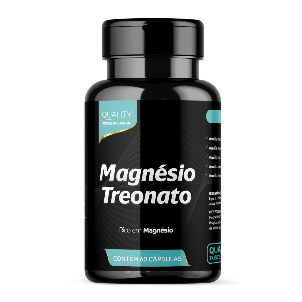 Magnesio L-treonato 120 caps com Dimalato e Taurato- Premium