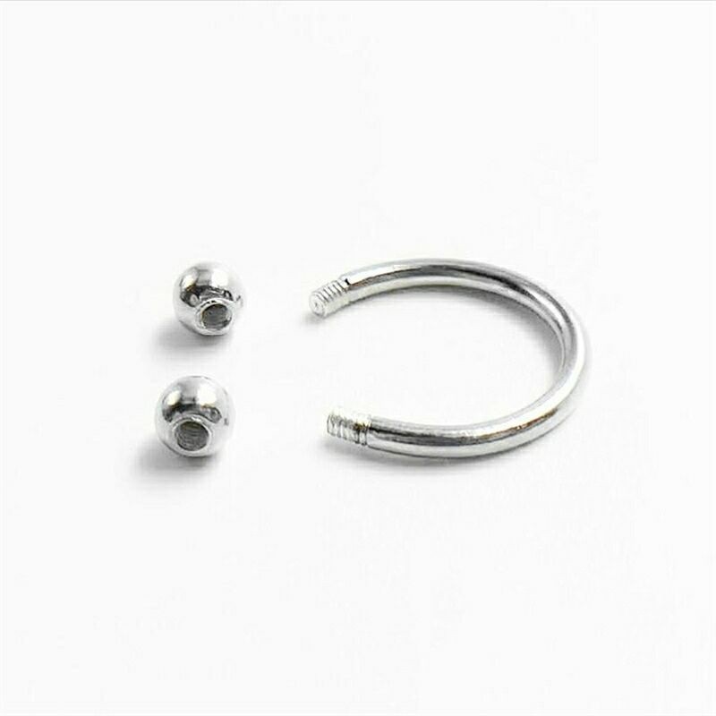 Cartela com 12 Piercings Ferratura em tatanio rosca interna 6mm 8mm 10mm