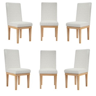 KIT 6 Cadeiras Reforçada para Mesa de Jantar Luxo Linho