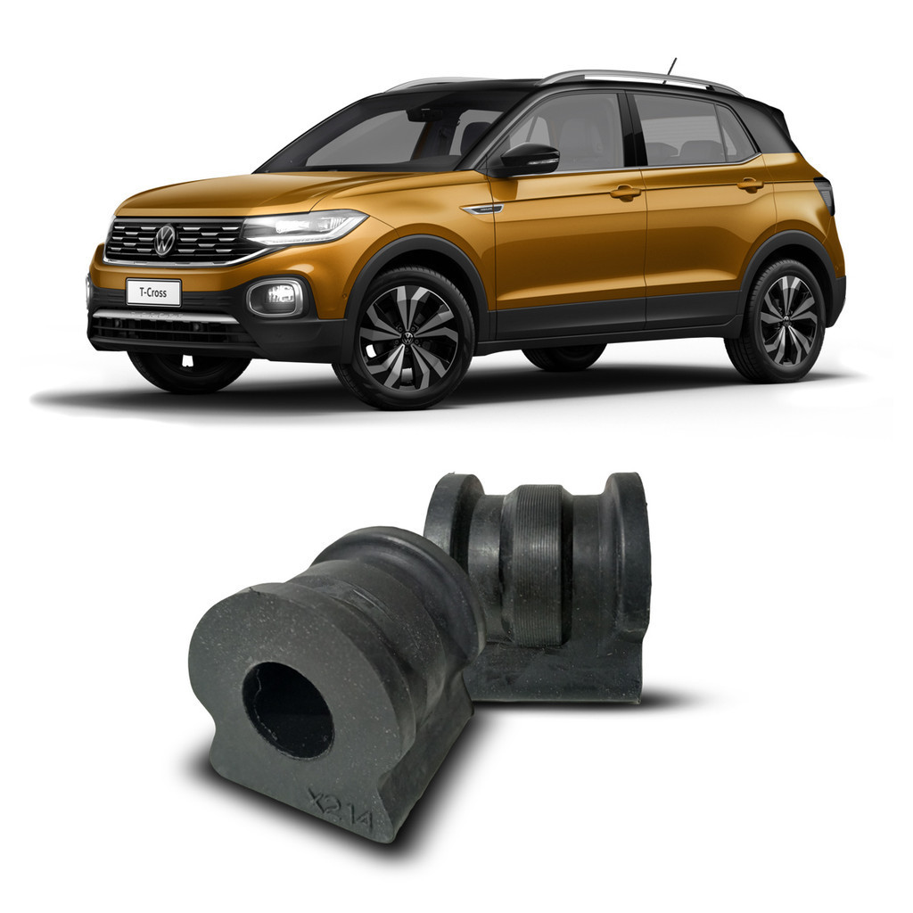 Par Kit Bucha Borracha Barra Estabilizadora Suspensão Dianteira Volkswagen T-Cross 2019 2020 2021 2022 18 Milímetros