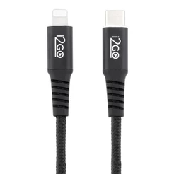 Cabo Carregador USB-C para Lightning iPhone i2GO Certificado Mfi 2m 3A Reforçado iPhone 5 ao 14 Preto