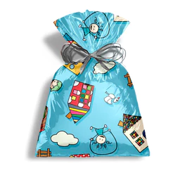 Saco para Presente Decorado - Casas Kids - 50 unidades - Regina - Rizzo