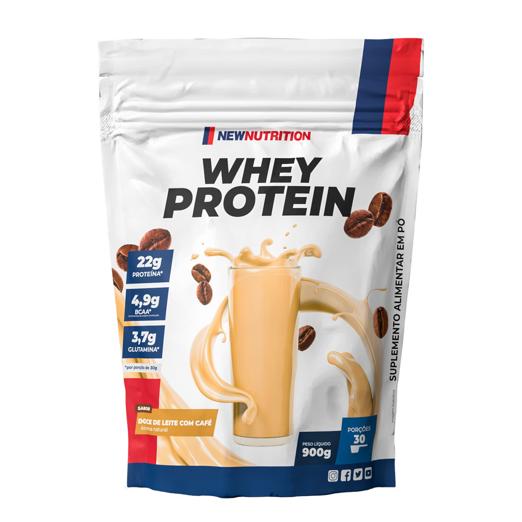 Whey Protein Concentrado 900g Doce de Leite com Café NEWNUTRITION