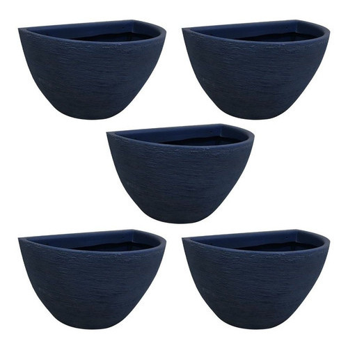 Kit 5 Vasos de Parede Azul para Jardim Vertical 18x33