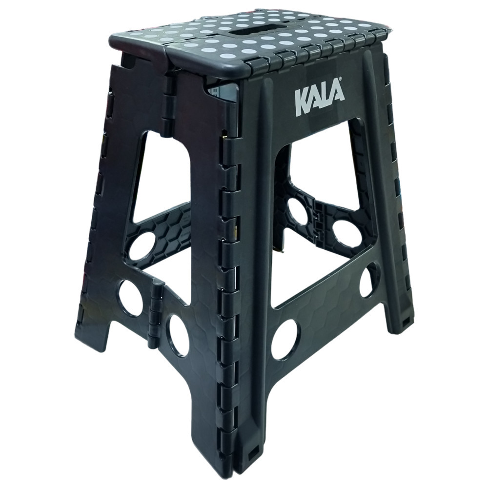 Banqueta Banquinho Dobrável 45cm Suporta 150kg Preta Kala - Home & Living