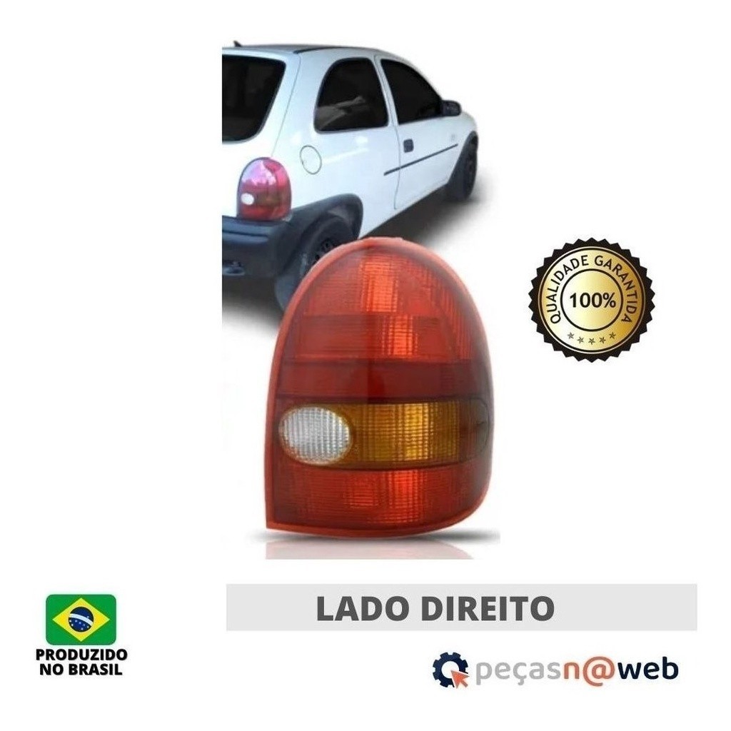 Lanterna Traseira Corsa Wind 1996 97 98 99 Tricolor 2 Portas