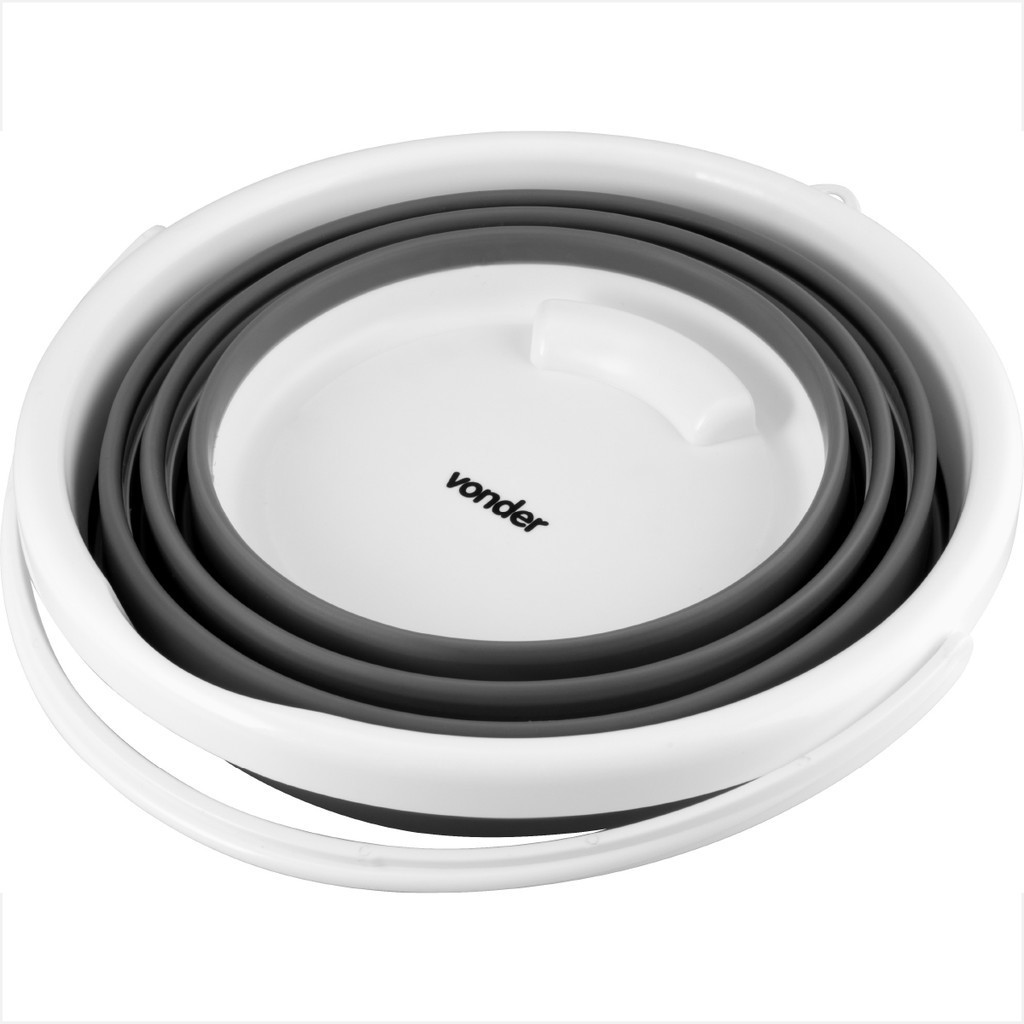 Balde Dobrável Silicone 10 Litros para Casa Apartamento Prático - Vonder em Oferta na Shopee