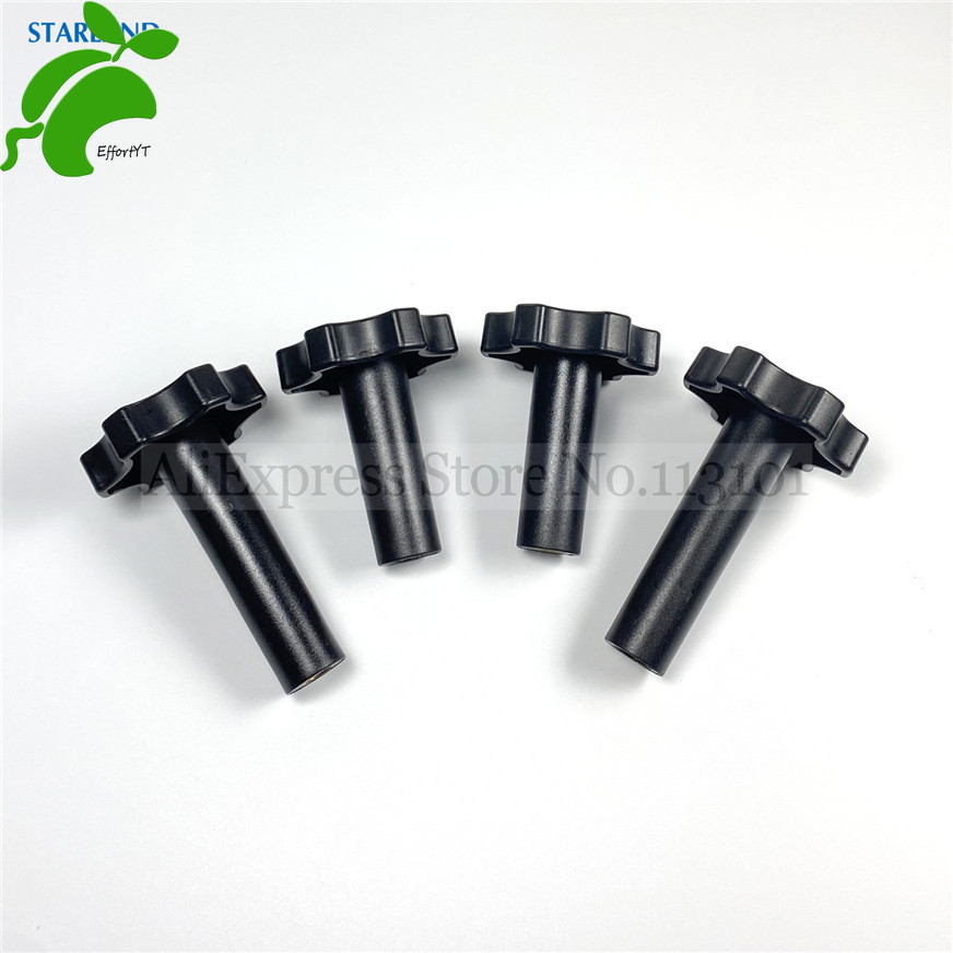 AZJ 4 Peças Porcas De Parafuso Apertadas Pretas Novos Acessórios Fixação M8/M10 Soft Serve Máquinas De Sorvete Botão De Forma De Flor