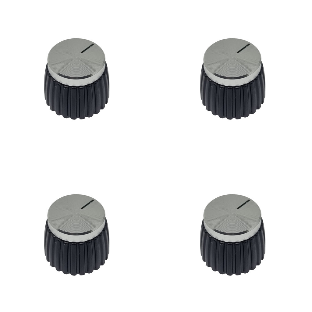 Kit 4 Knob Amplificador Estilo Marshall Prateado Silver