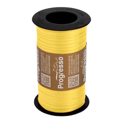 Fita de Cetim Carretel T900/000 4mm - 100m Cor 2052 Amarelo Claro - 1 unidade - Fitas Progresso - Rizzo