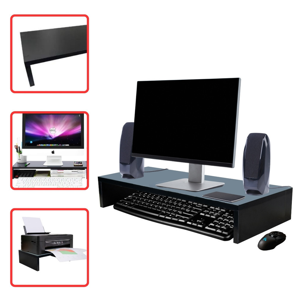 Base Suporte Para Monitor 60cm MDF Preto