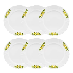 Jogo De 6 Pratos Rasos 29 Cm Oxford Soleil Limoni