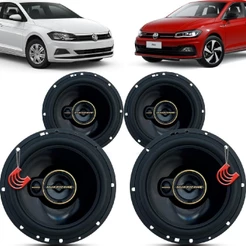 Kit Alto Falantes Dianteiros e Traseiros Volkswagen Polo 2017 até 2022 - Hurricane Aurum 480w