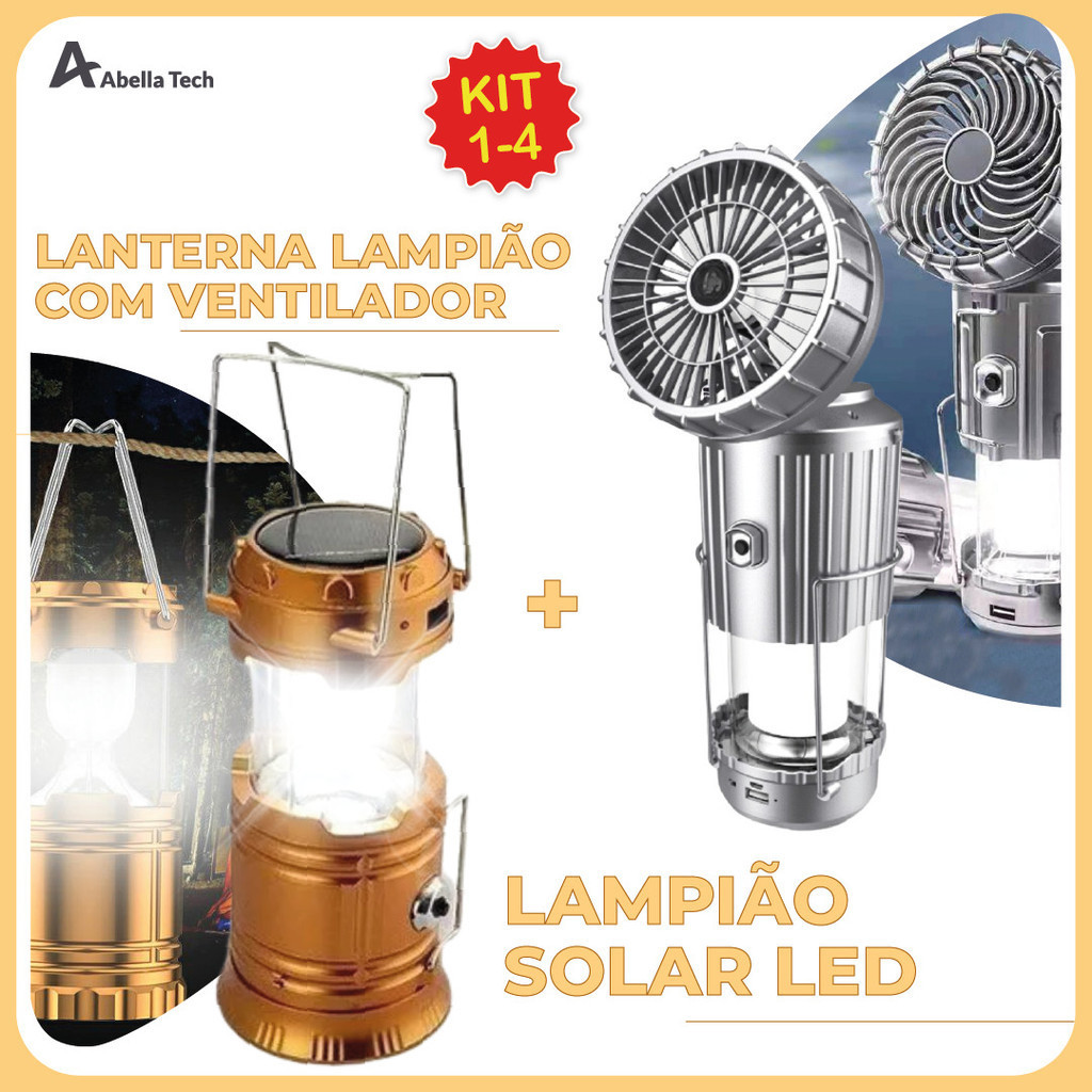 Lanterna Lampião com LED c/ Placa Solar embutida Recarregável usb e tomada Bivolt 2 Modelos em Oferta na Shopee