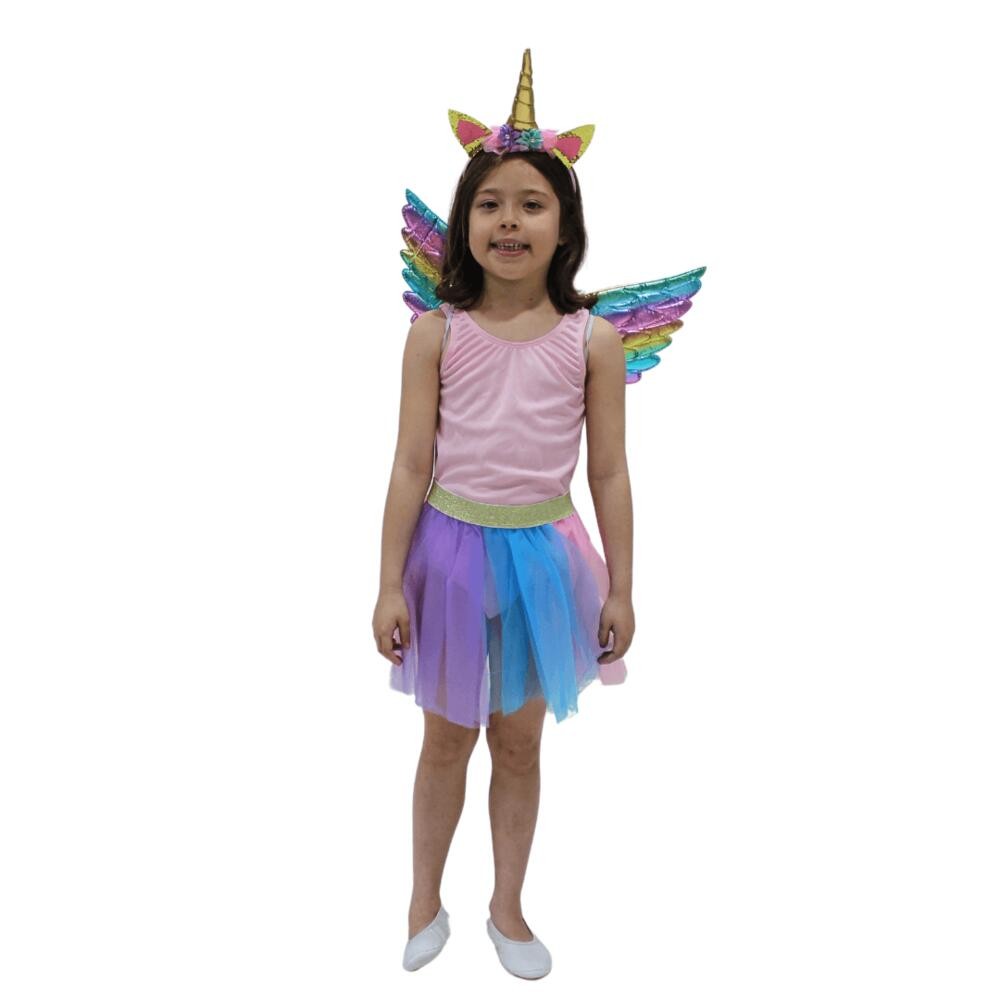 Fantasia Unicórnio Infantil Kit Com Saia, Asas E Tiara em Oferta na Shopee