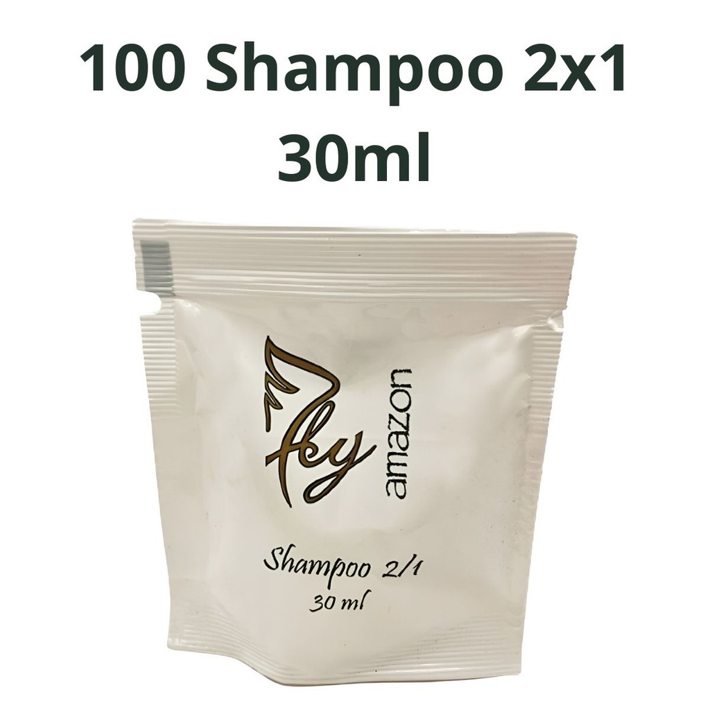 Kit 100 Mini Shampoos 2 em 1 – Pousada, Hotel, Hospital, Airbnb, Spa