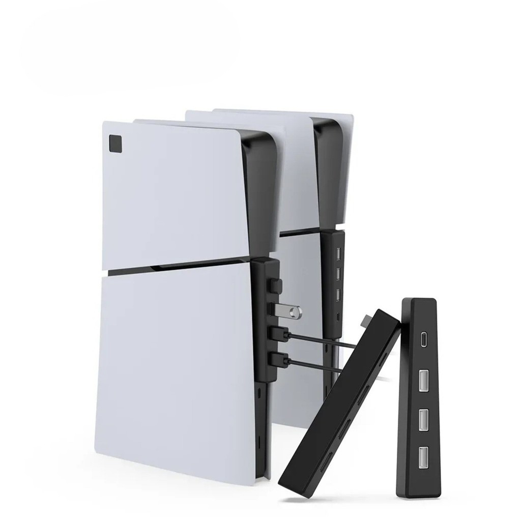 HUB Alta Velocidade Extensão 3 Portas USB 2.0 e 1 Porta Tipo-C para Ps5 SLIM PRO e FAT