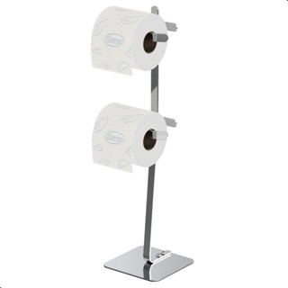 Porta Papel Higiênico de Chão Duplo Suporte Cromado Oslo em Oferta na Shopee