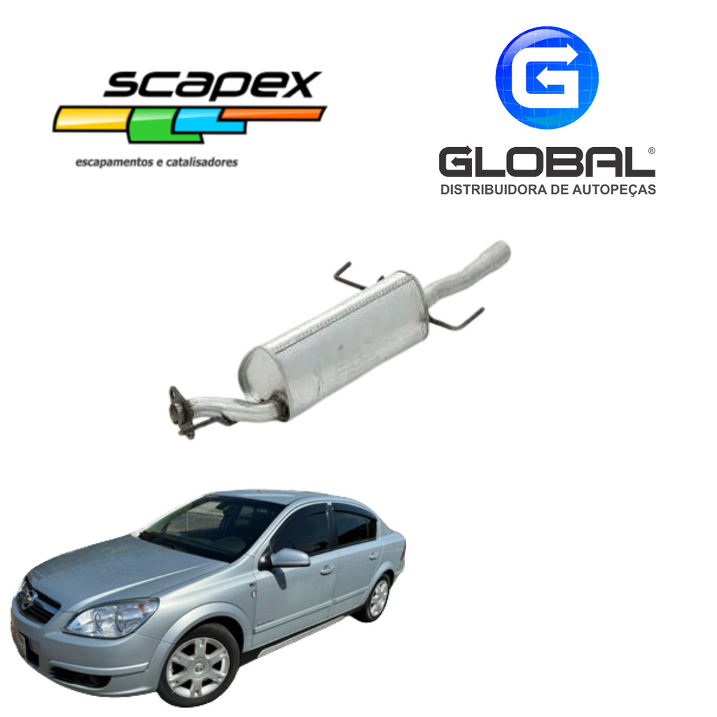 Escapamento Silencioso Traseiro Vectra Sedan 2.0 2.4 8v 16v 2006 a 2008 Original Scapex