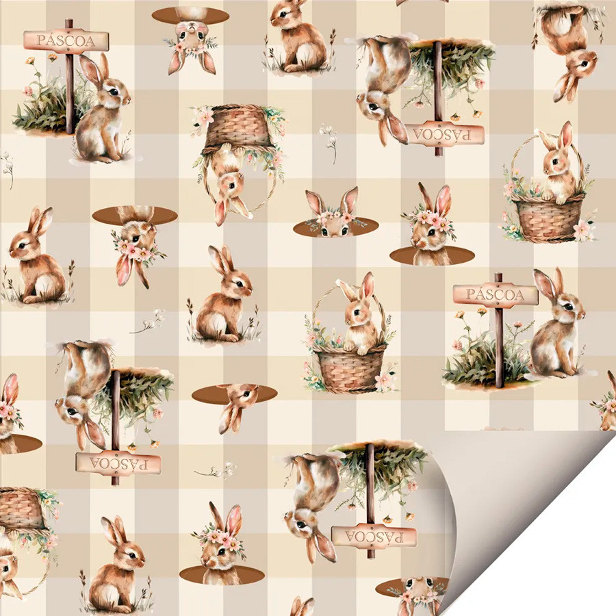 Folha para Ovos de Páscoa Double Face Doce Páscoa Bege 69x89cm - 5 unidades - Cromus - Rizzo em Oferta na Shopee