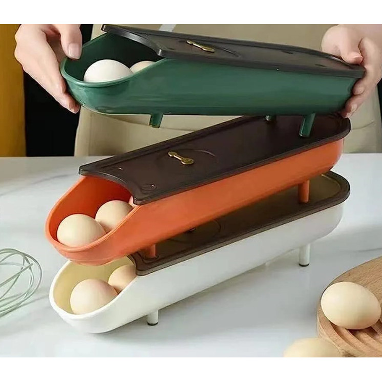 Porta Ovos Bandeja Organizador Geladeira Balcão Cozinha Refrigerador Empilhável