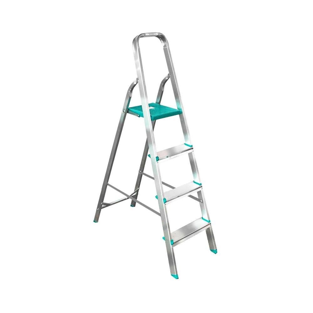 Escada Doméstica Alumínio 4 Degraus ED4 Suporta 120kg - GIBAFER em Oferta na Shopee