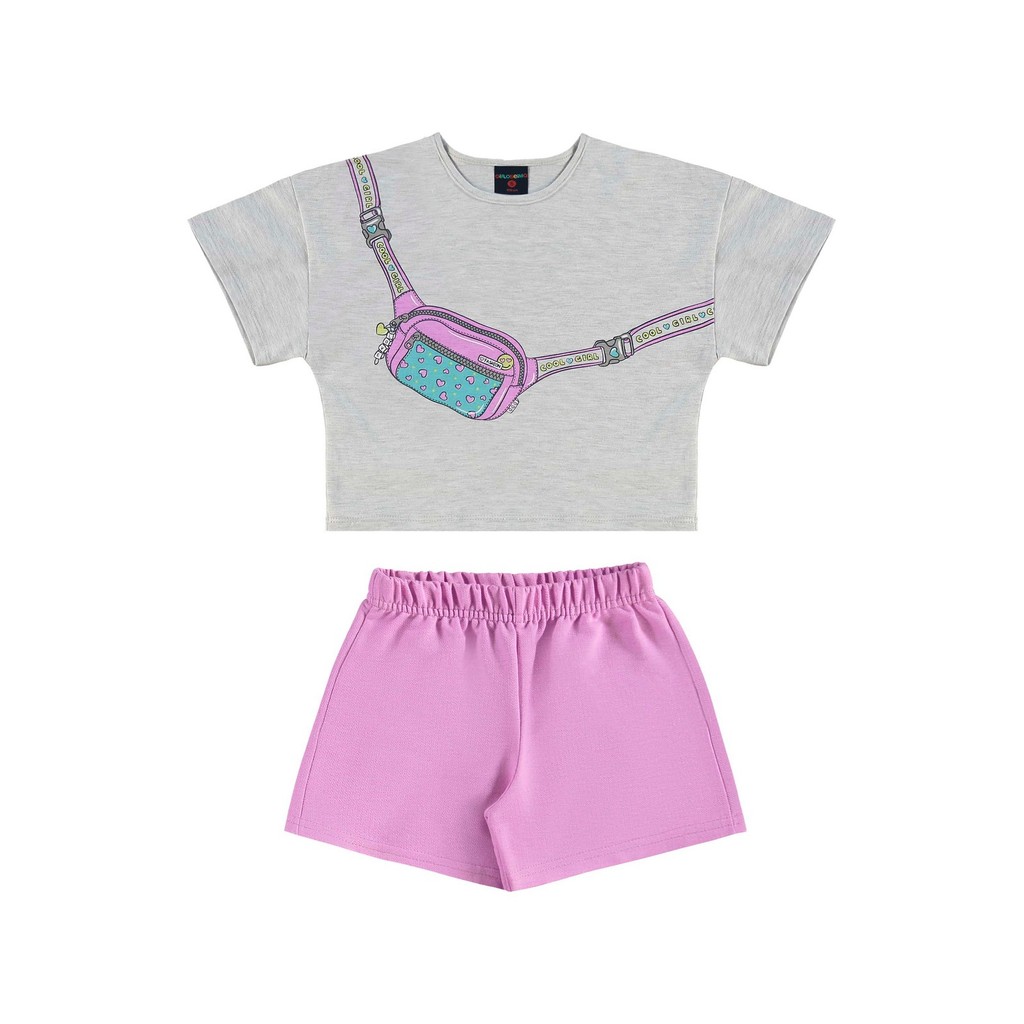 Conjunto Infantil para Menina com Blusa e Shorts Guloseima em Oferta na Shopee